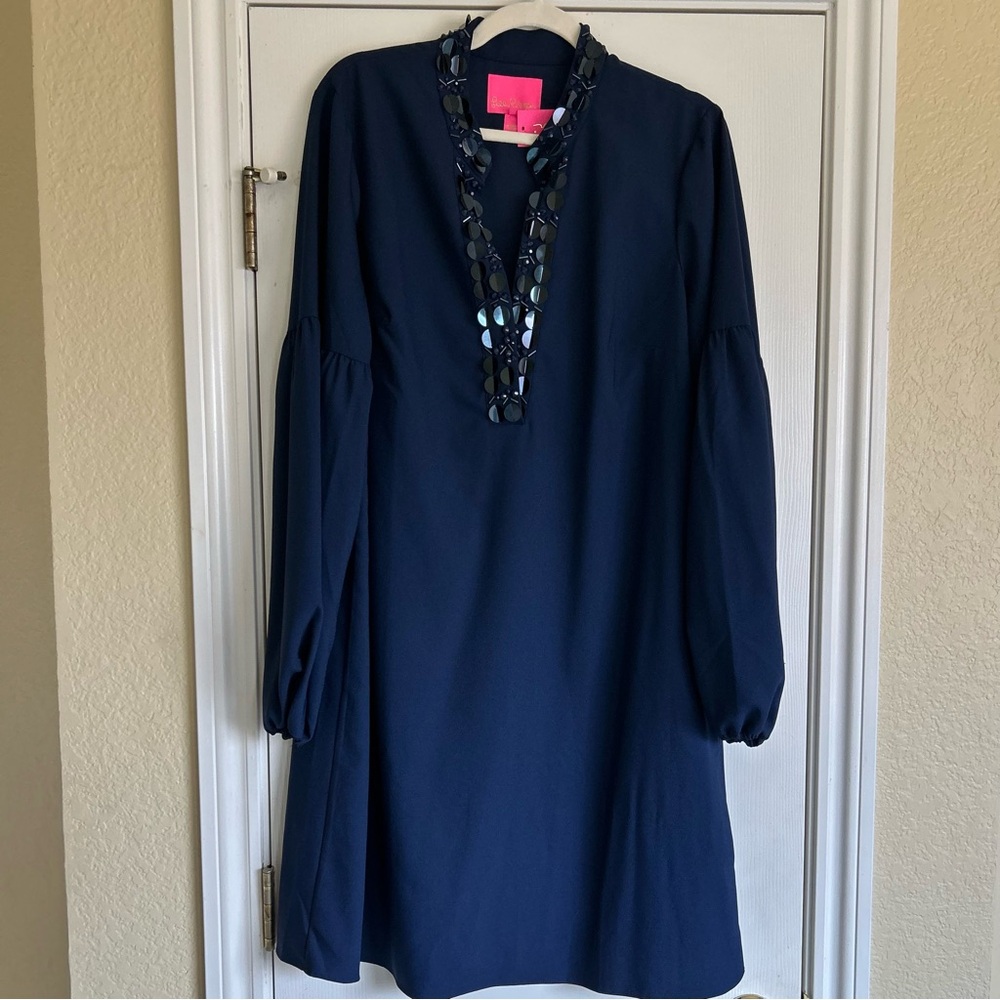 Lilly Pulitzer Shea Dress, True Navy, XL, NWT